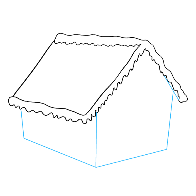 Cách vẽ ngôi nhà bánh gừng: Bước 6