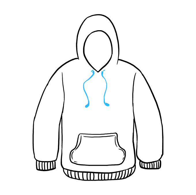 Cách vẽ áo hoodie: Bước 9