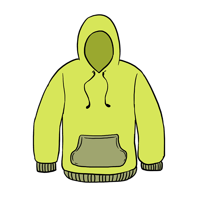 Cách vẽ áo hoodie: Bước 10