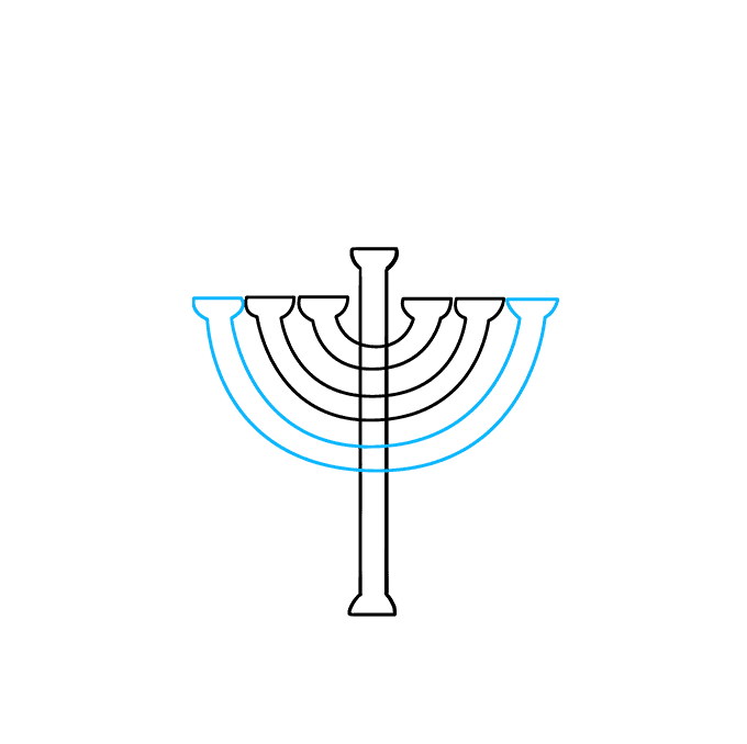 Cách vẽ Menorah: Bước 3