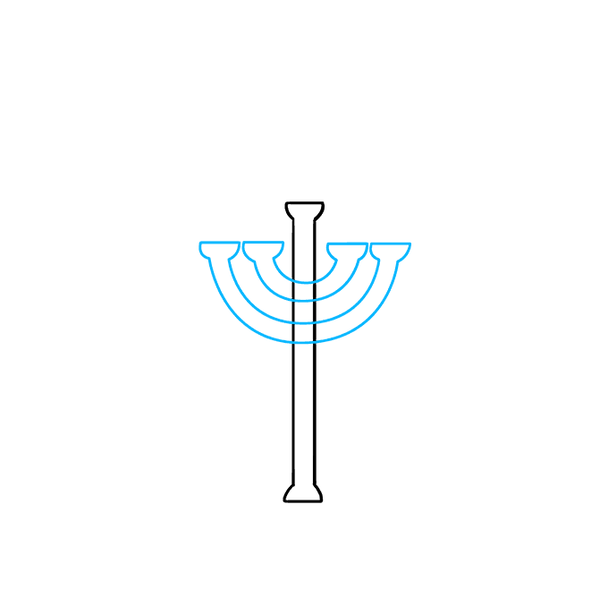 Cách vẽ Menorah: Bước 2