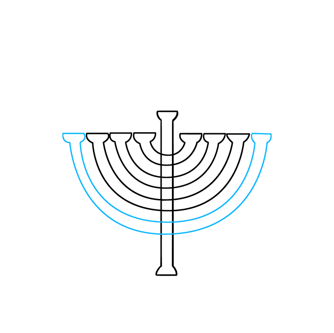 Cách vẽ Menorah: Bước 4