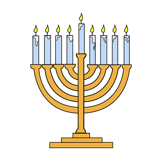 Cách vẽ Menorah: Bước 10