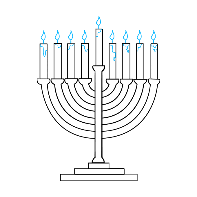 Cách vẽ Menorah: Bước 9