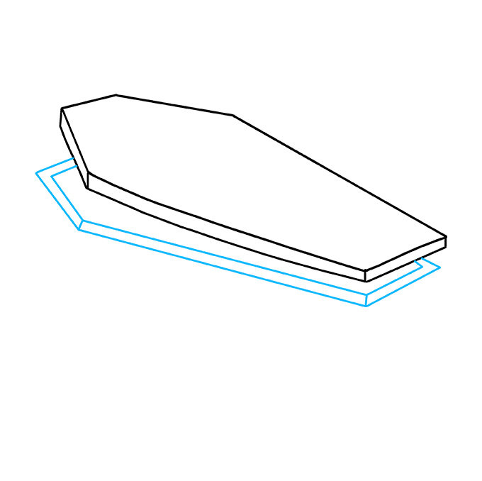 Cách vẽ quan tài: Bước 3