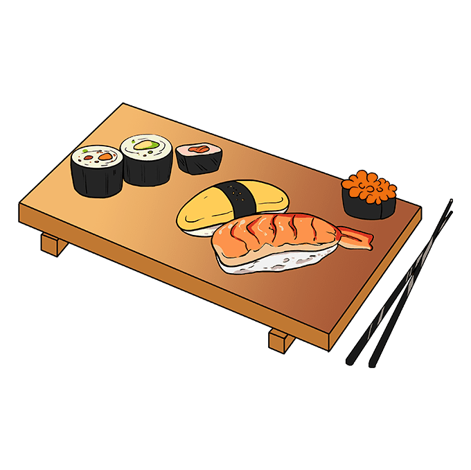 Cách vẽ Sushi: Bước 10