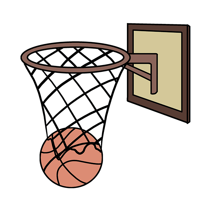 Cách vẽ bóng rổ hoop: Bước 10