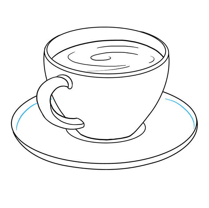 Cách vẽ cốc cà phê: Bước 8