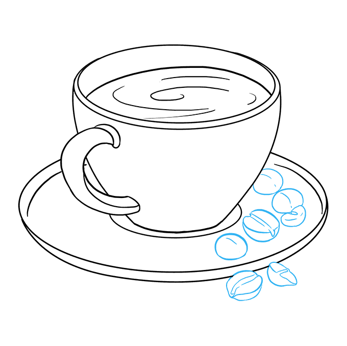 Cách vẽ cốc cà phê: Bước 9