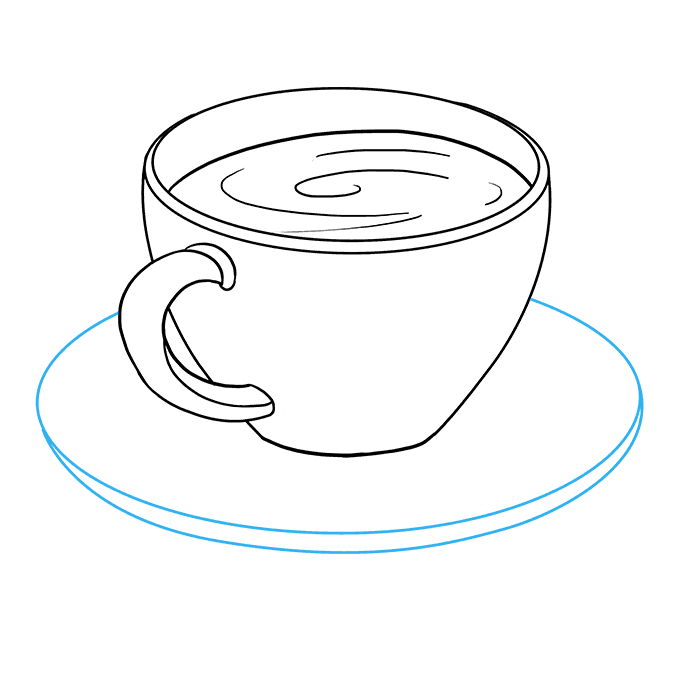Cách vẽ cốc cà phê: Bước 6