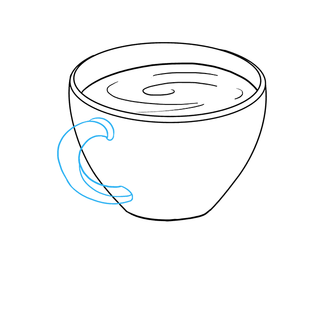 Cách vẽ cốc cà phê: Bước 4
