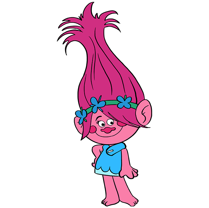 Cách vẽ Poppy từ Troll: Bước 10