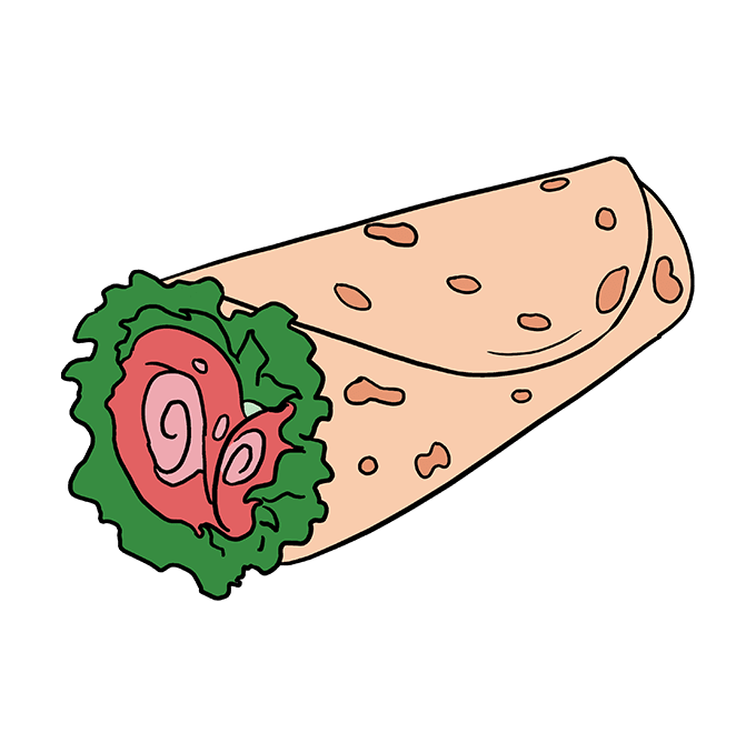 Cách vẽ Burrito: Bước 10