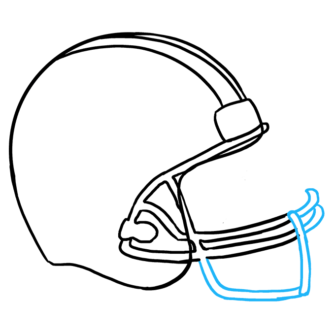 Cách vẽ mũ bảo hiểm bóng đá: Bước 7