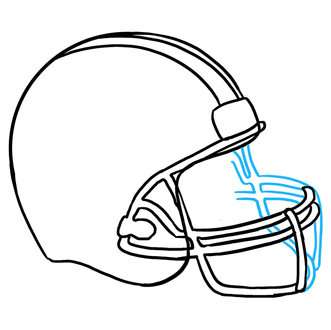 Cách vẽ mũ bảo hiểm bóng đá: Bước 8