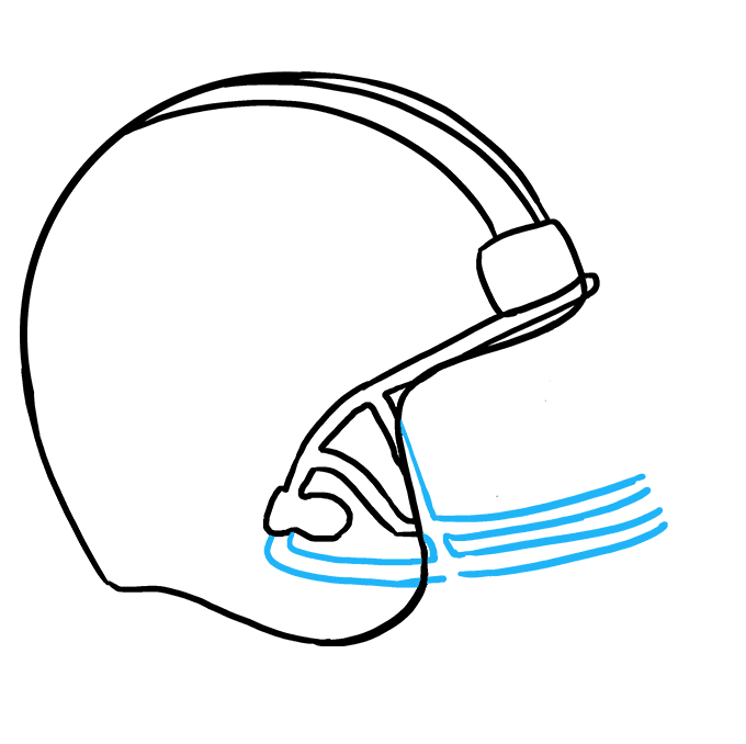 Cách vẽ mũ bảo hiểm bóng đá: Bước 6