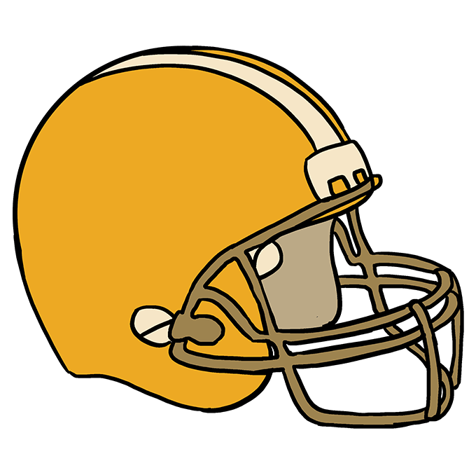 Cách vẽ mũ bảo hiểm bóng đá: Bước 10