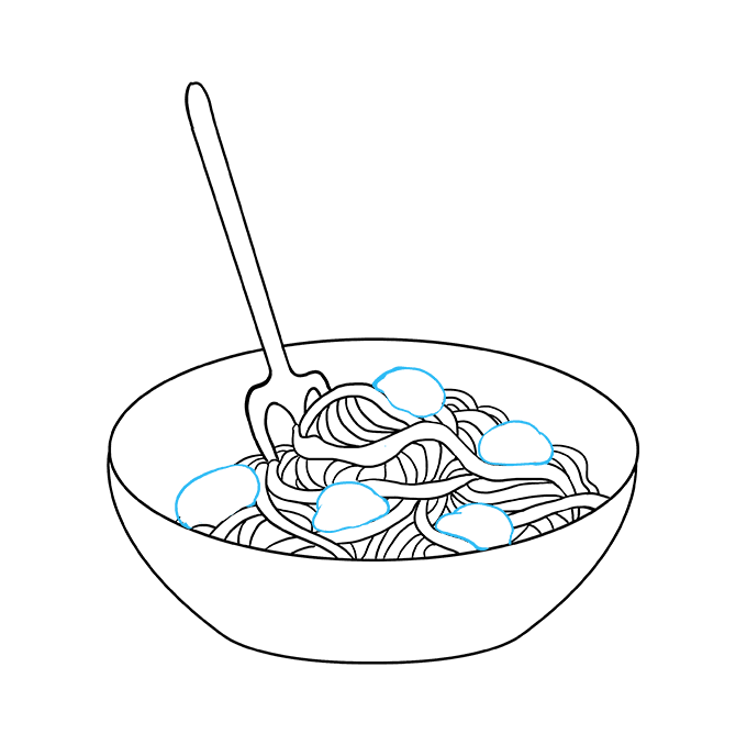 Cách vẽ Spaghetti: Bước 8