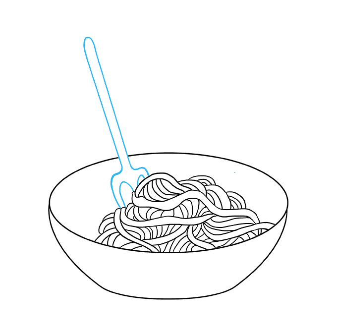 Cách vẽ Spaghetti: Bước 6