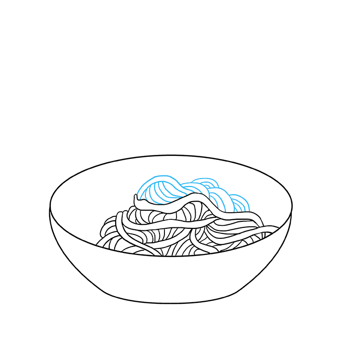 Cách vẽ Spaghetti: Bước 5