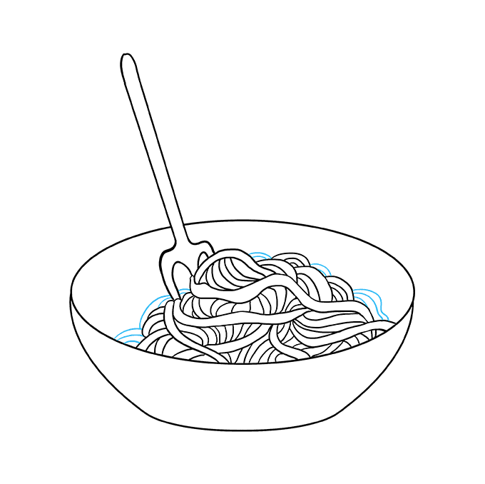 Cách vẽ Spaghetti: Bước 7