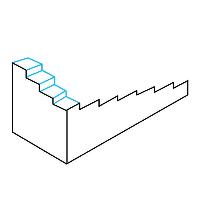 Cách vẽ cầu thang bất khả thi: Bước 5