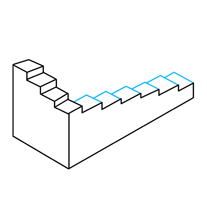 Cách vẽ cầu thang bất khả thi: Bước 6