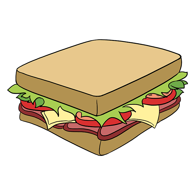 Cách vẽ Sandwich: Bước 10