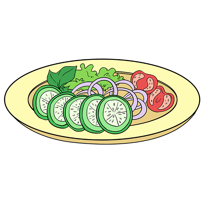 Cách vẽ Salad: Bước 10