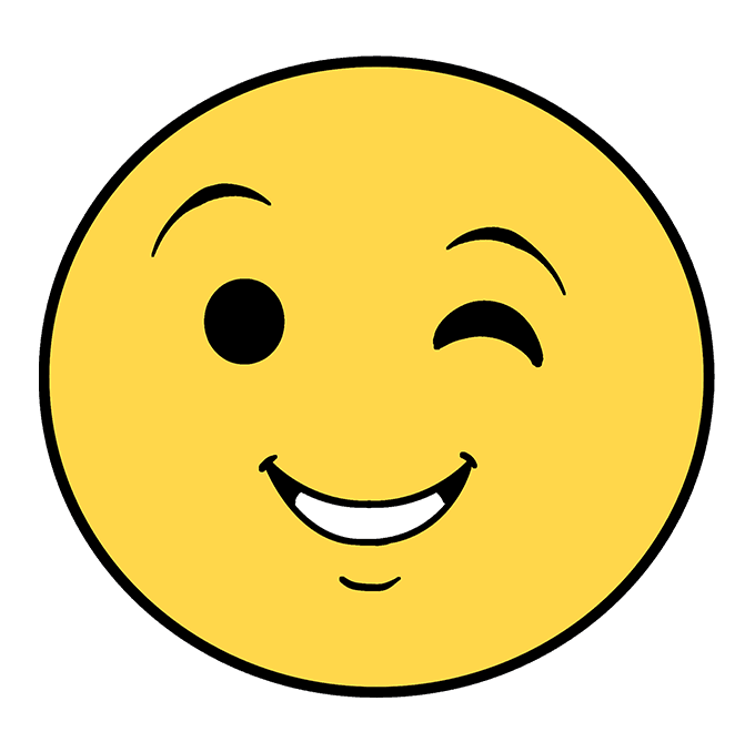 Cách vẽ Wink Emoji: Bước 6