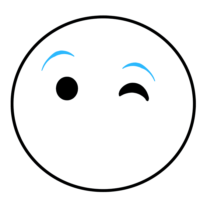 Cách vẽ Wink Emoji: Bước 3