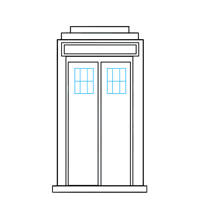 Cách vẽ Tardis: Bước 6