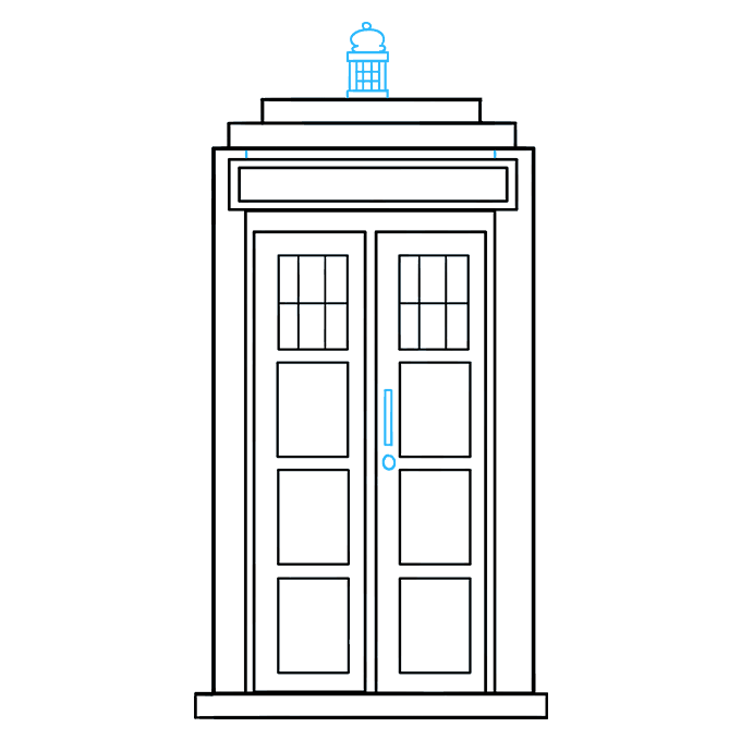 Cách vẽ Tardis: Bước 8