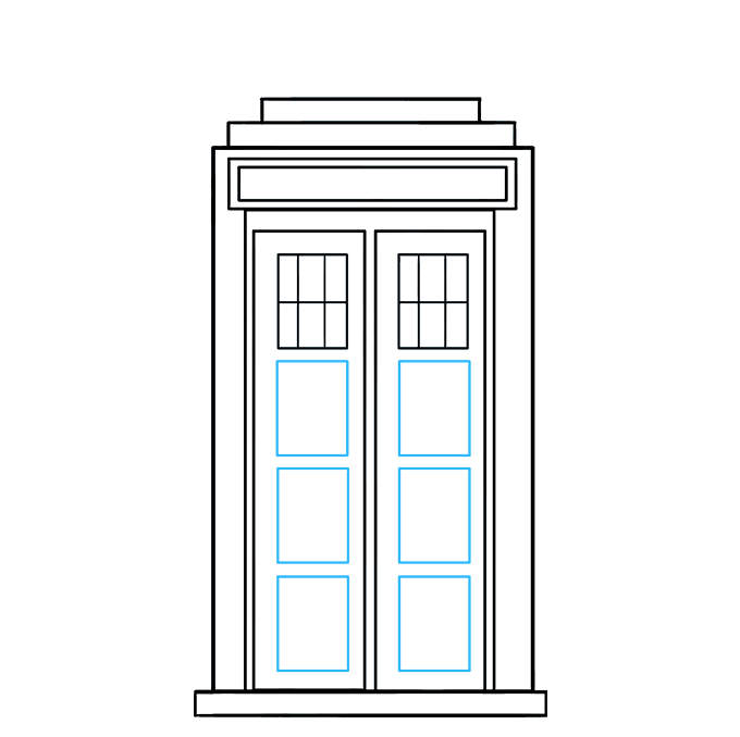 Cách vẽ Tardis: Bước 7