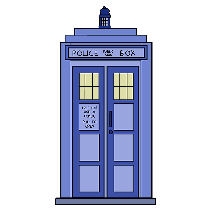 Cách vẽ Tardis: Bước 10