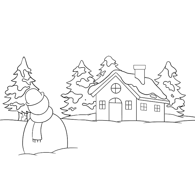 Cách vẽ phong cảnh mùa đông: Bước 8