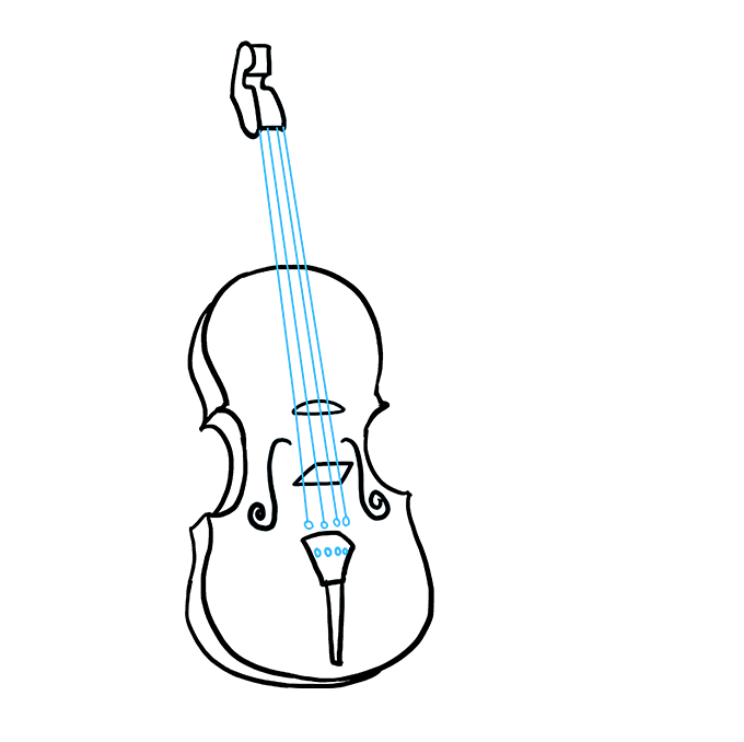 Cách vẽ đàn violin: Bước 8