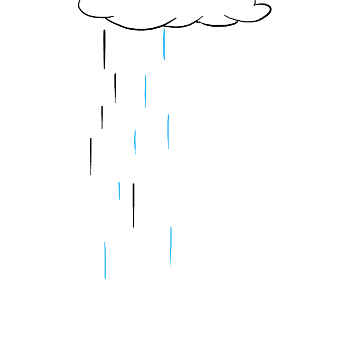 Cách vẽ mưa: Bước 3