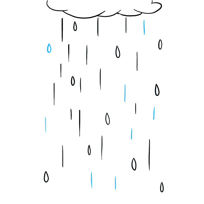 Cách vẽ mưa: Bước 9