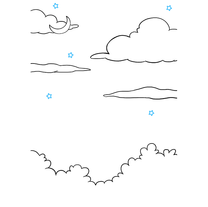 Cách vẽ bầu trời đêm: Bước 7