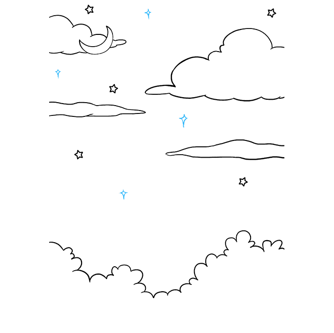 Cách vẽ bầu trời đêm: Bước 8
