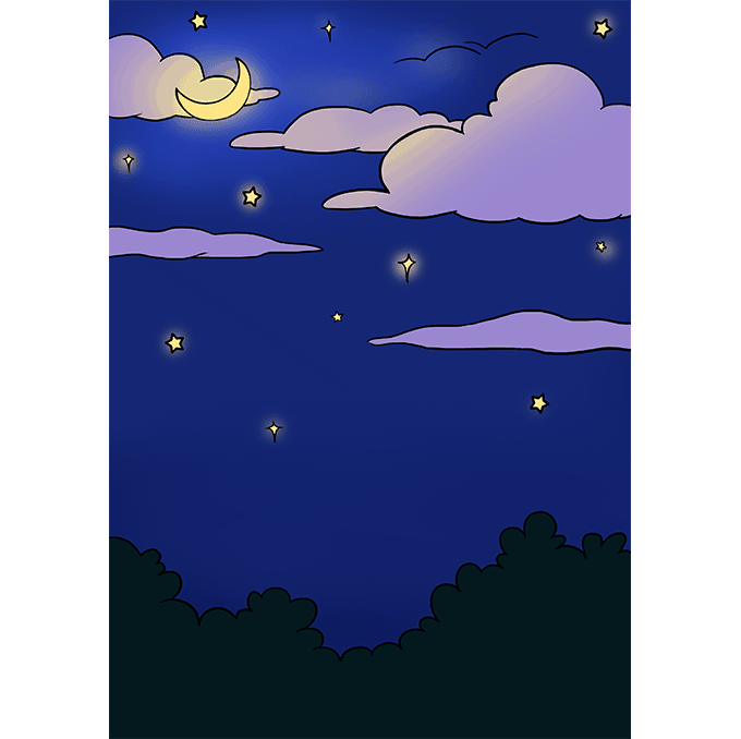 Cách vẽ bầu trời đêm: Bước 10