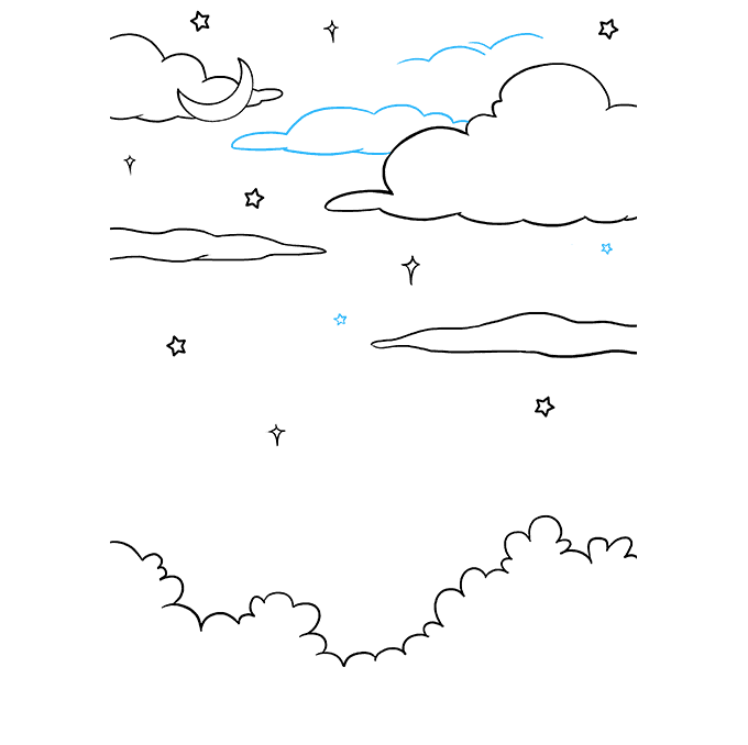 Cách vẽ bầu trời đêm: Bước 9