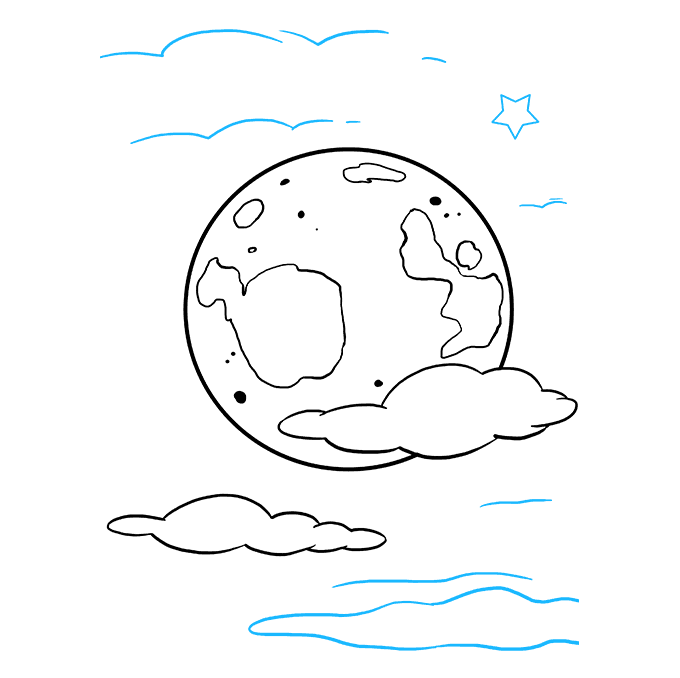 Cách vẽ mặt trăng: Bước 9