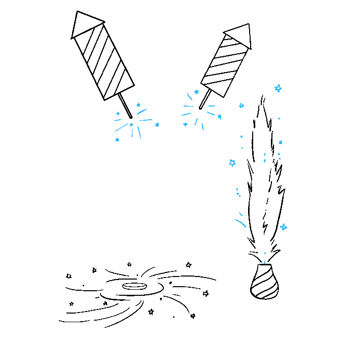 Cách vẽ pháo hoa: Bước 8