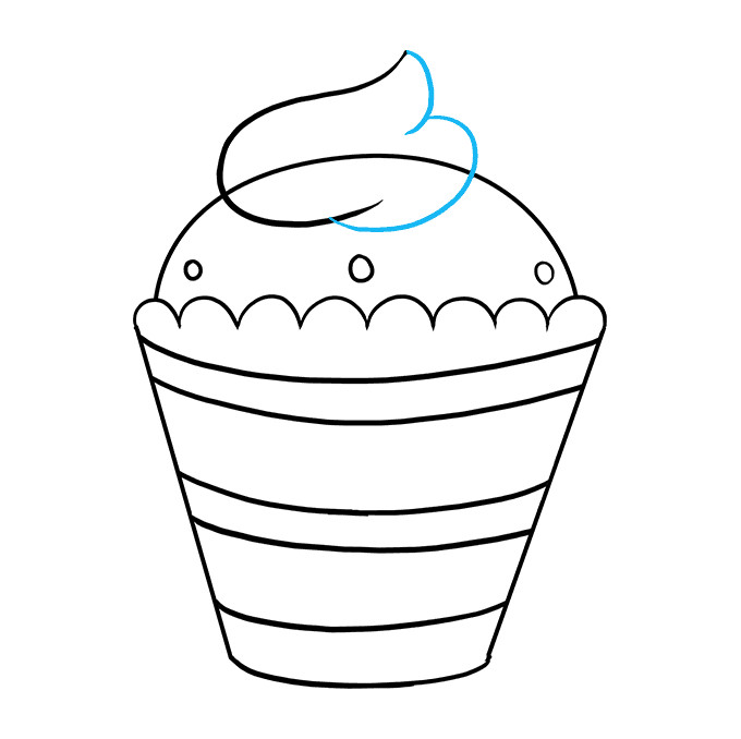 Cách vẽ Cupcake: Bước 9