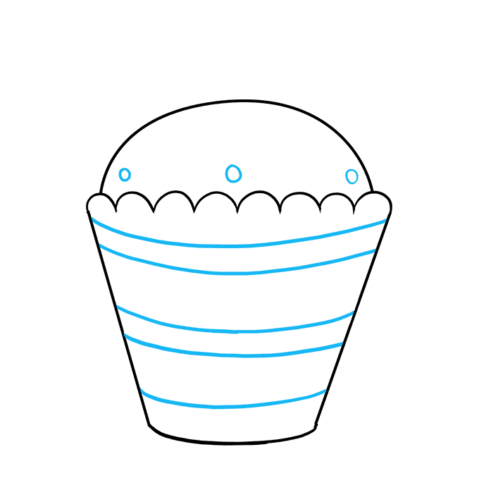 Cách vẽ Cupcake: Bước 7