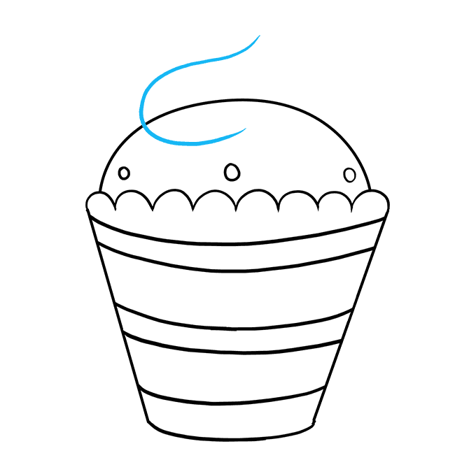 Cách vẽ Cupcake: Bước 8