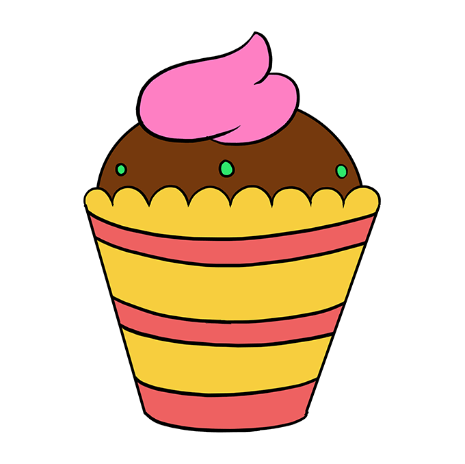 Cách vẽ Cupcake: Bước 10