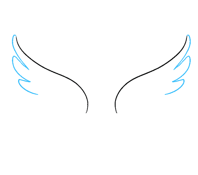 Cách vẽ đôi cánh thiên thần: Bước 3